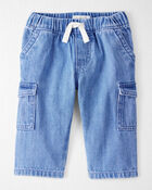 Bébé Pantalon cargo en chambray de coton biologique, image 1 sur 7 diapositives
