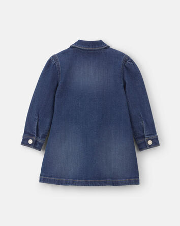 Toute-petit fille - Robe en denim &agrave; manches longues &ndash; D&eacute;lav&eacute; fonc&eacute;, 