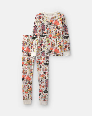 Kids 2-Piece Halloween Scavenger Hunt 100% Cotton Snug Fit Pyjama Set, 