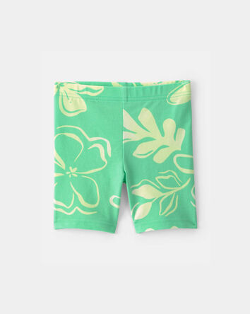 Toddler Girl Floral Bike Shorts - Green, 