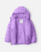 Girls Midweight Packable Puffer - Purple, image 2 of 4 slides