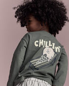 Tout-petit gar&ccedil;on - T-shirt &agrave; manches longues &agrave; imprim&eacute; &laquo;Chillin&rsquo;&raquo; - Olive, image 4 sur 7 diapositives