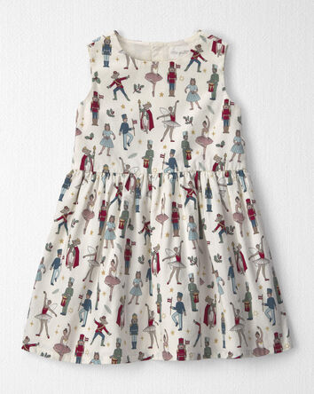 Toute-petit fille - Ensemble 2 pi&egrave;ces robe et cardigan de coton biologique &agrave; motif casse-noisette, 
