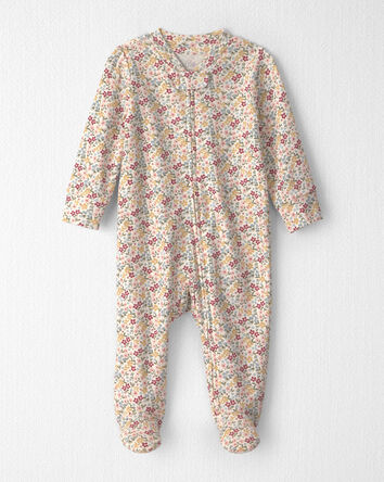 Baby Girl Organic Cotton Sleeper in Floral, 