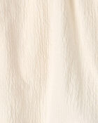 Girls Palm Tree Embroidered Gauze Shorts - Cream, image 4 of 5 slides