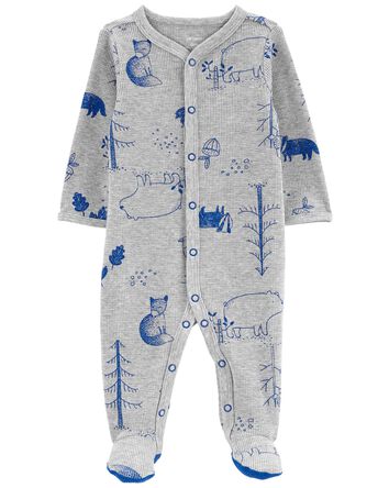 Woodland Snap-Up Thermal Sleeper Pyjamas, 