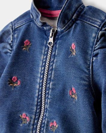 Baby Floral Denim Zip-Up Jacket, 