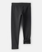 Girls Pull-On Stretch Leggings - Black, image 3 of 5 slides