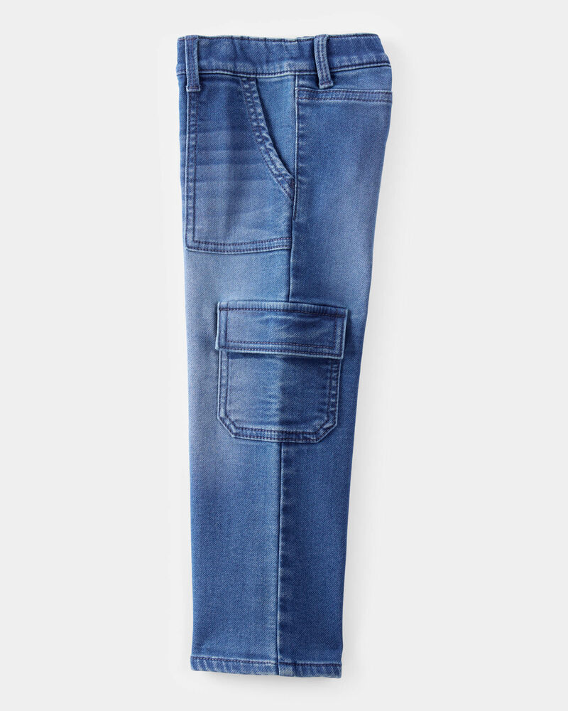 Tout-petit Jean cargo en tricot de denim emblématique - Délavage ozone, image 3 sur 5 diapositives
