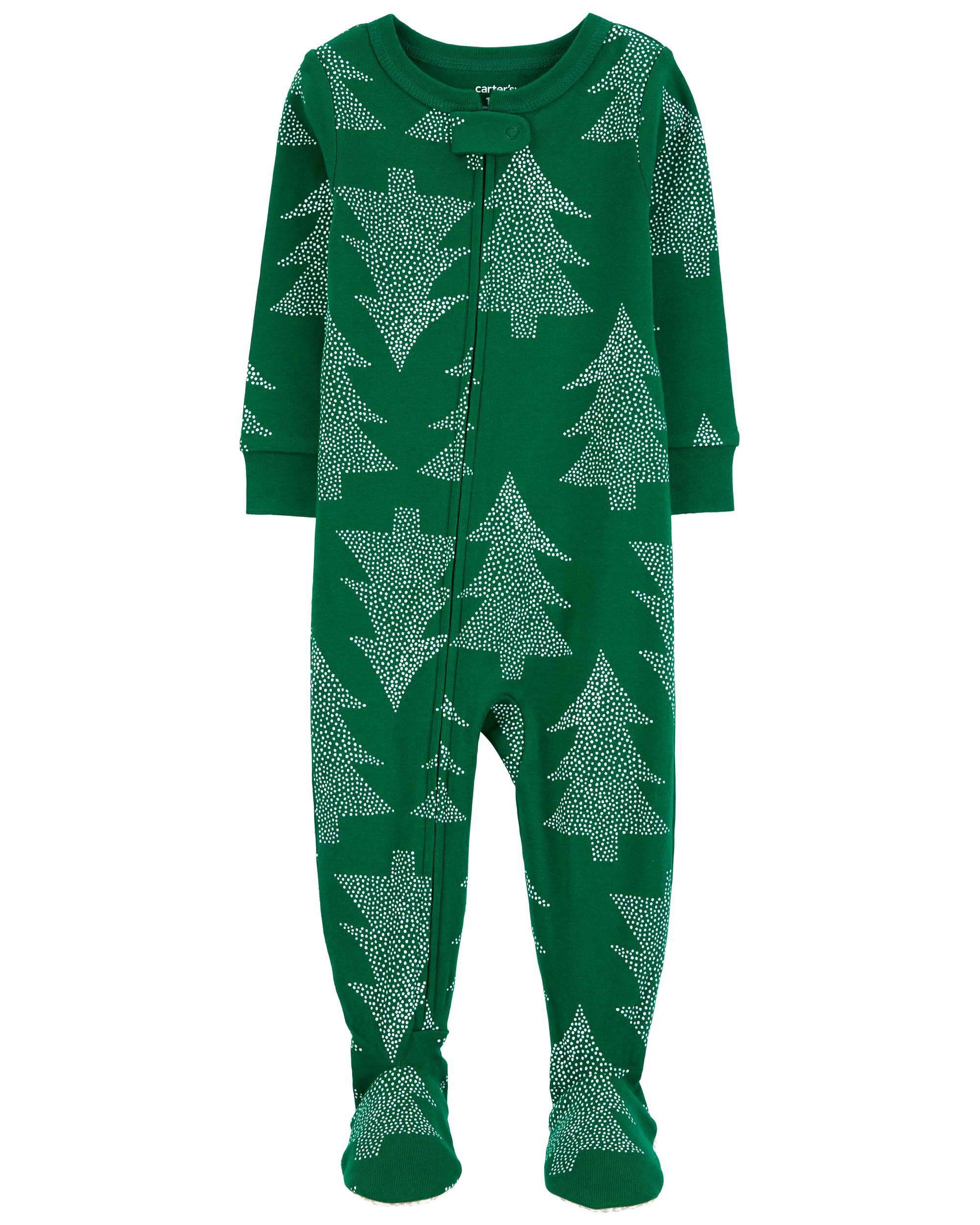 1 Piece Christmas Tree 100 Cotton Footie Pyjamas