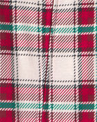 Baby 1-Piece Christmas Plaid 2-Way Zip 100% Cotton Snug Fit Footed Pyjama - Red/Green, image 4 of 5 slides