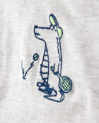 Toddler Boy Alligator Polo Shirt - Blue/Grey, image 3 of 5 slides