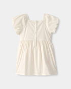 Toddler Girl Floral Puff Sleeve Dress - Ivory, image 4 of 6 slides