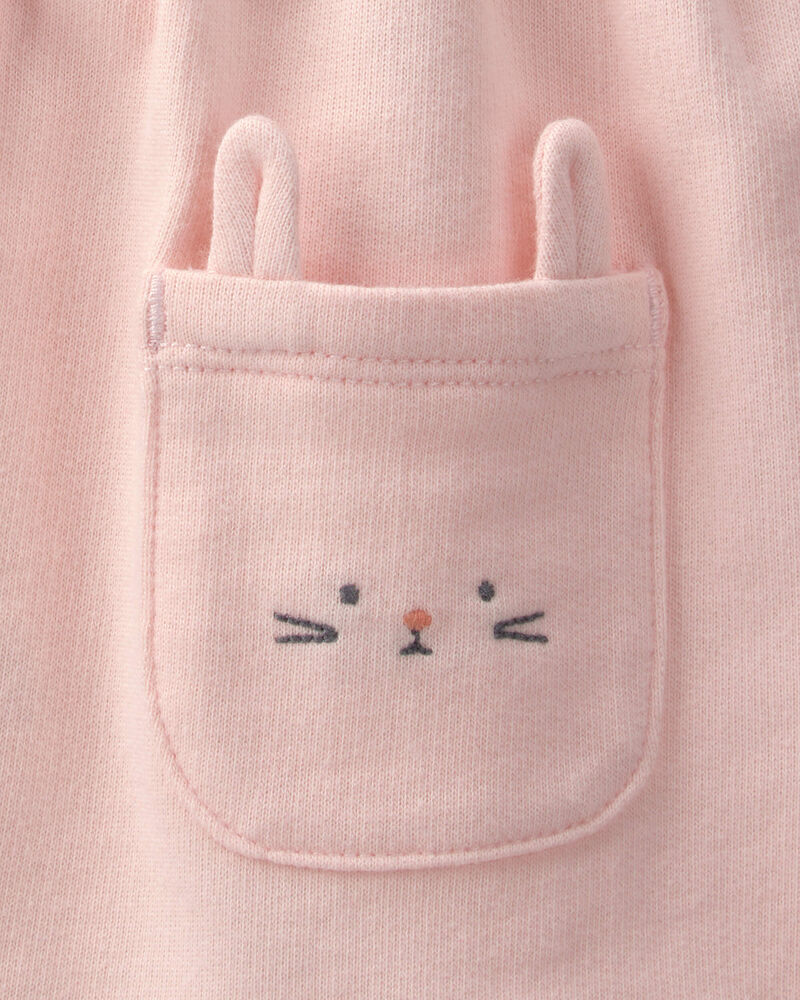 B&eacute;b&eacute; fille - Ensemble 2 pi&egrave;ces chasuble, lapin de P&acirc;ques - Rose/Ivoire, image 4 sur 5 diapositives