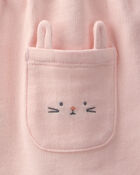 B&eacute;b&eacute; fille - Ensemble 2 pi&egrave;ces chasuble, lapin de P&acirc;ques - Rose/Ivoire, image 4 sur 5 diapositives