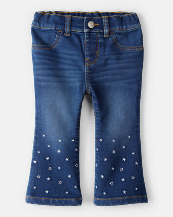 Baby Girl Star Denim Flare Jeans - Blue, 