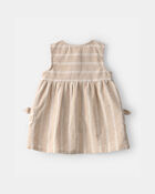 Baby Girl Stripe Sleeveless Dress - Khaki/Ivory, image 2 of 5 slides