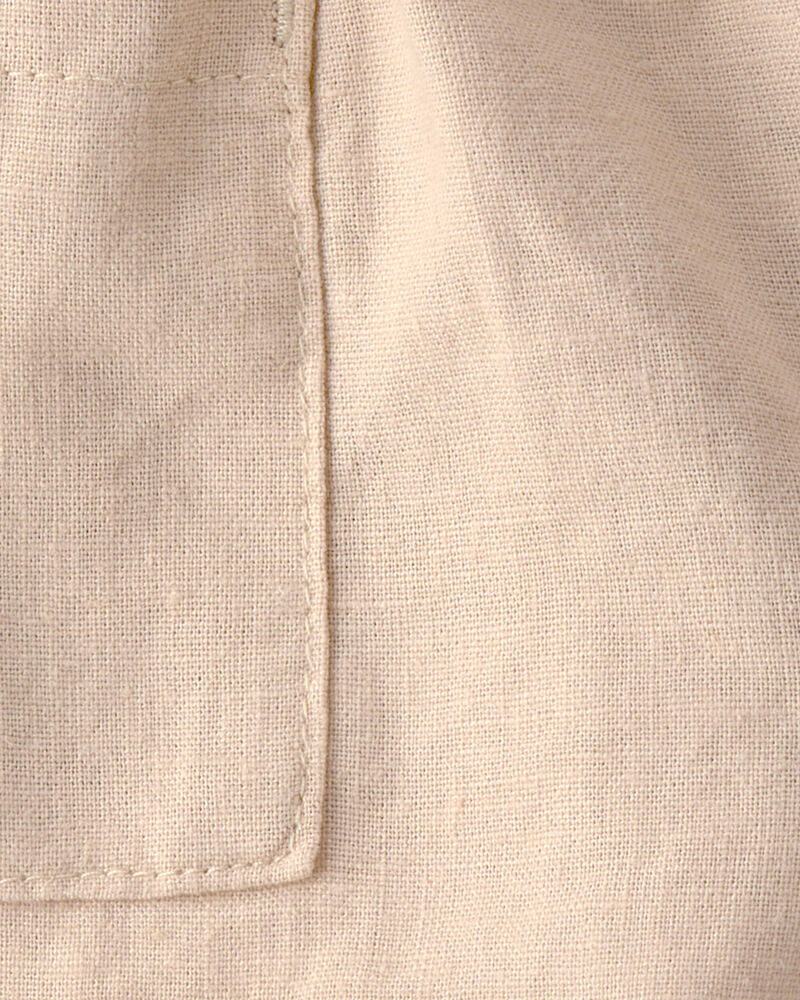 B&eacute;b&eacute; fille - Ensemble 2 pi&egrave;ces haut sans manches et short, palmier tropical &ndash; Brun/Blanc, image 4 sur 4 diapositives