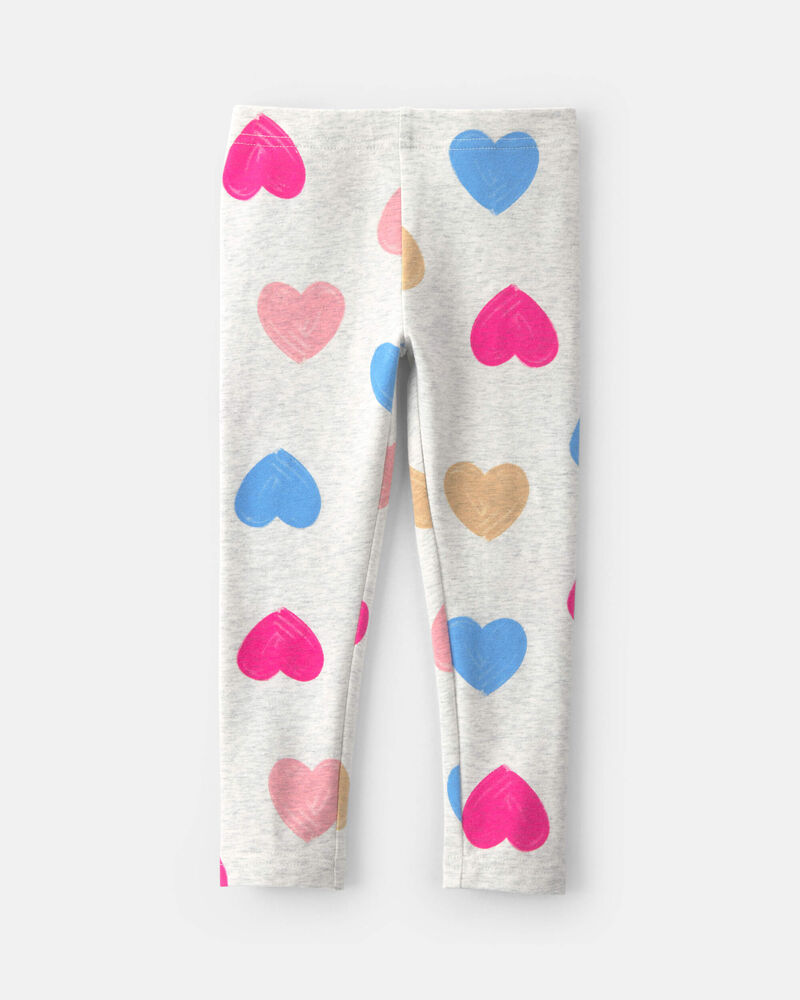 Tout-petit fille Legging extensible en coton &agrave; motif c&oelig;ur, image 2 sur 3 diapositives