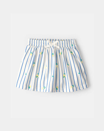 Toddler Girl Lemon Striped Skort - Blue/Ivory, 