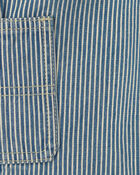 Jean menuisier en denim &agrave; rayures hickory pour tout-petit - D&eacute;lav&eacute; clair, image 7 sur 7 diapositives