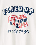 Toddler Boy Firetruck Graphic Tee - White, image 2 of 3 slides