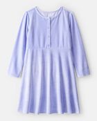 Girls Cozy Rib Dress - Blue, image 1 of 4 slides