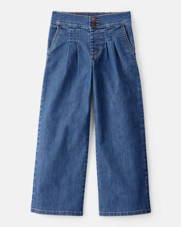Kid Denim Wide Leg Pants, 