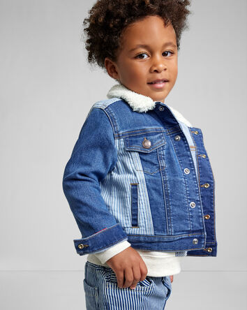 Tout-petit - Veste en denim Sherpa - Bleu, 