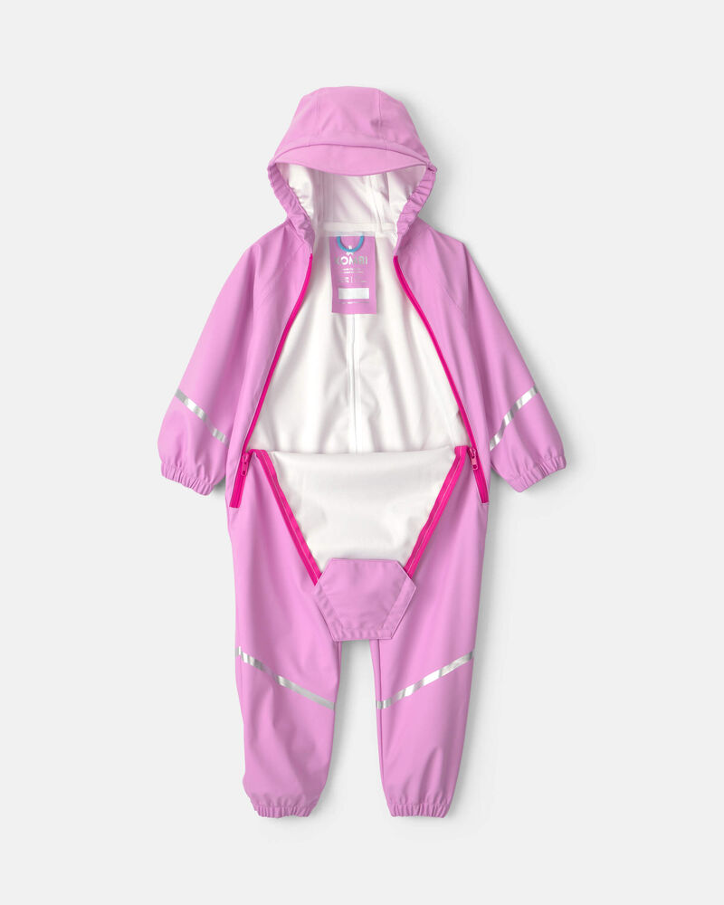 Toddler Girl Kombi Light Weight 1pc Rain Suit - Pink, image 2 of 4 slides