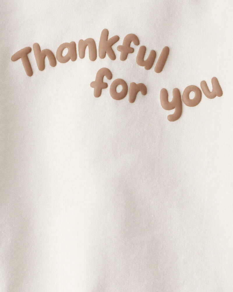 Baby 2-Piece Thanksgiving Acorn Print Cotton Long-Sleeve Tee & Pant Set - Brown/Cream, image 4 of 6 slides