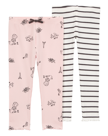 Toddler 2-Pack Printed Leggings Set, 