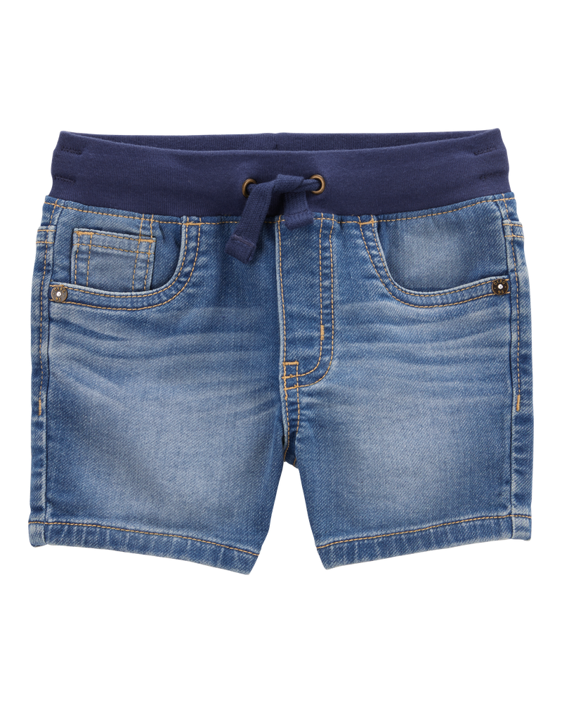Toddler Pull-On Denim Short - Blue Wash, image 1 of 7 slides
