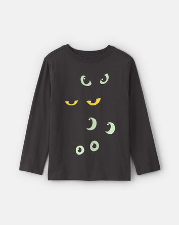Kids Halloween Eyes Long-Sleeve Graphic Tee - Black, 