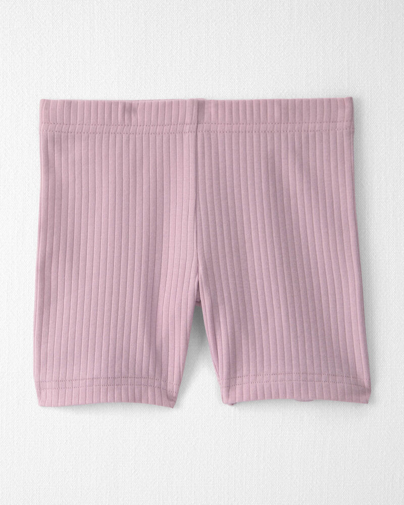 Toddler Girl 2-Pack Organic Cotton Ribbed Pedal Shorts, image 2 of 6 slides
