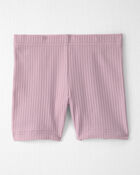 Toddler Girl 2-Pack Organic Cotton Ribbed Pedal Shorts, image 2 of 6 slides