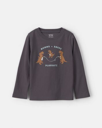 Toddler Boy Dinosaur Long-Sleeve Graphic Tee - Black, 