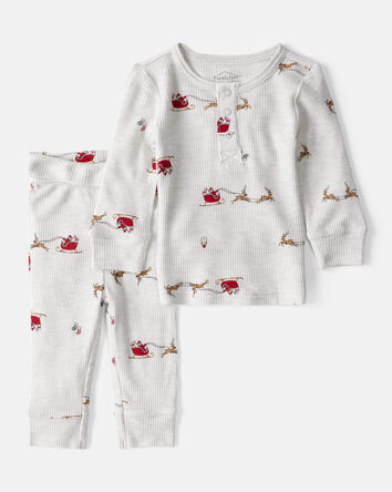 Bébé - Ensemble de t-shirt et pantalon à imprimé traîneau en PurelySoft à 2 pièces - Gris, 