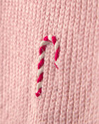 Girls Candy Cane Sweater - Pink, image 2 of 4 slides