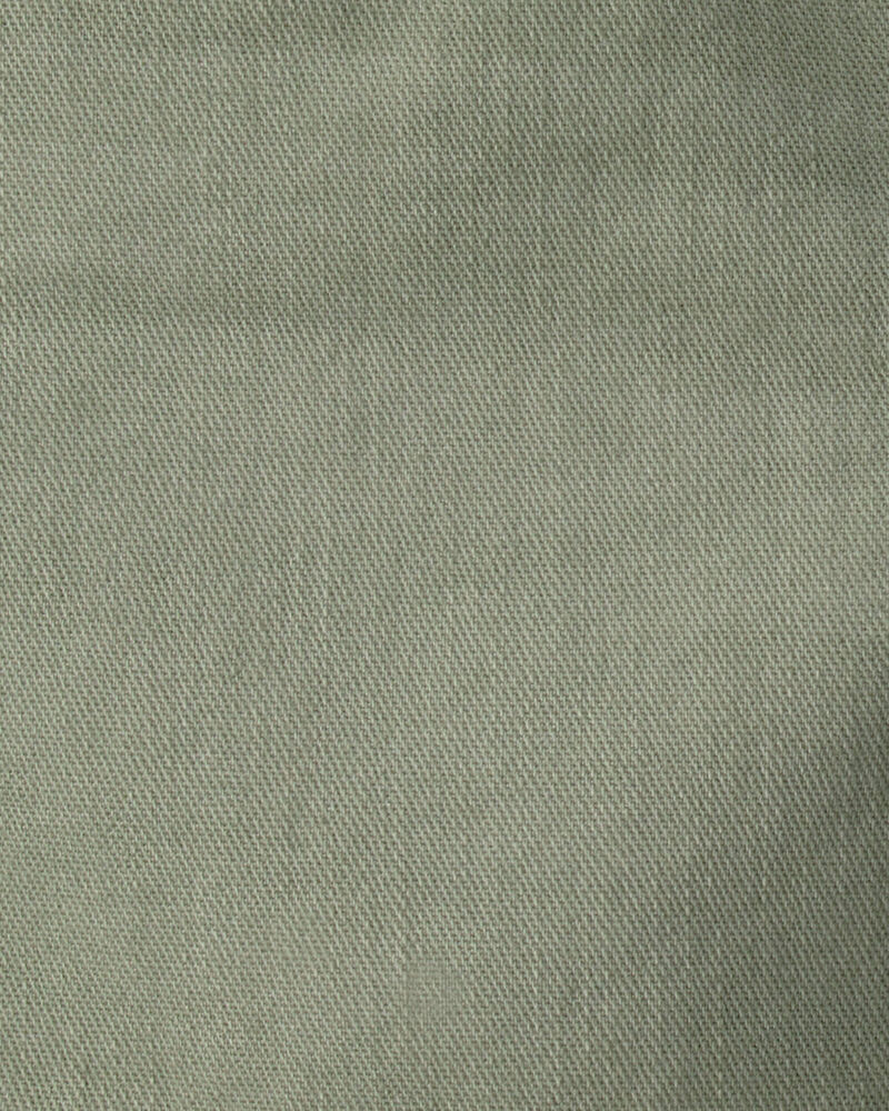 Tout-petit fille - Short en serg&eacute; &agrave; bordure en tissu ajour&eacute; - Olive, image 3 sur 3 diapositives