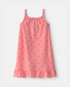 Girls Cherry Sleeveless Night Gown - Coral, image 1 of 3 slides