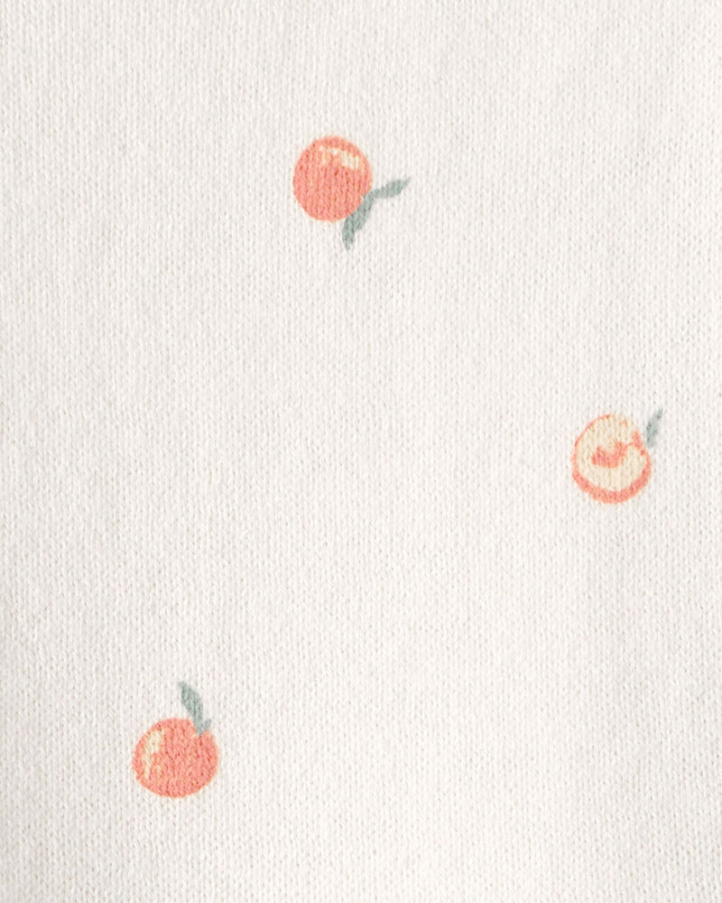 Baby Girl Peach Romper - Ivory, image 2 of 3 slides
