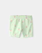 B&eacute;b&eacute; fille - Short de cycliste &agrave; fleurs - Vert, image 1 sur 3 diapositives
