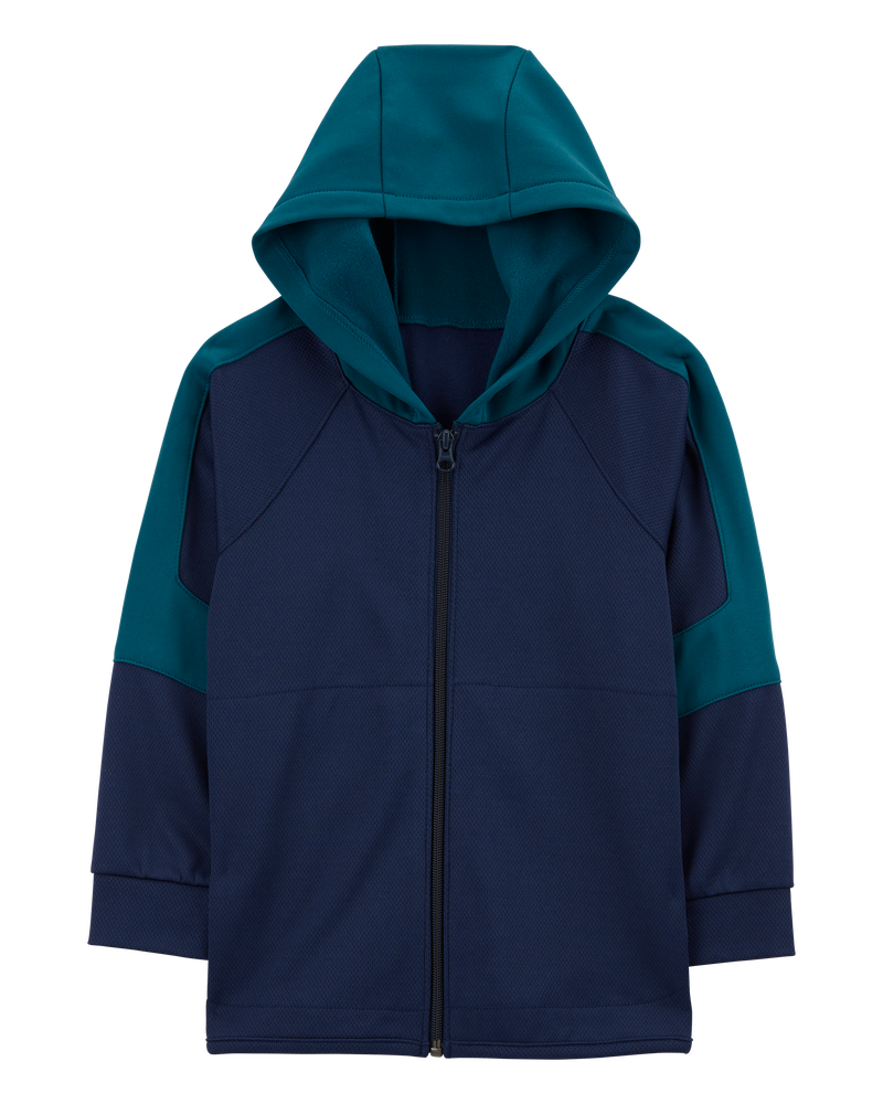 Kid Colourblock Active Mesh Knit Jacket - Navy, image 1 of 3 slides