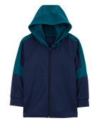 Kid Colourblock Active Mesh Knit Jacket - Navy, image 1 of 3 slides