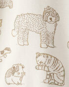 Bébé - Pyjama 2 pièces en coton biologique à animal de compagnie, image 3 sur 4 diapositives