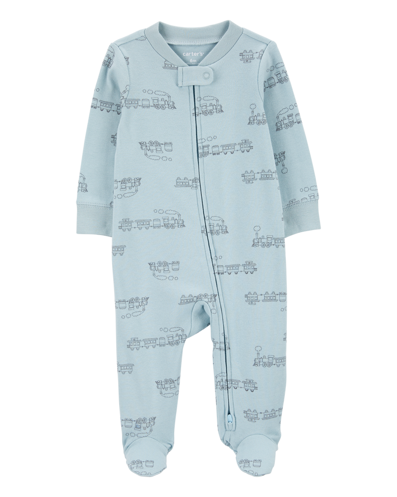 3M Carter s Baby Boys Baby Train 2 Way Zip Sleeper Pyjamas