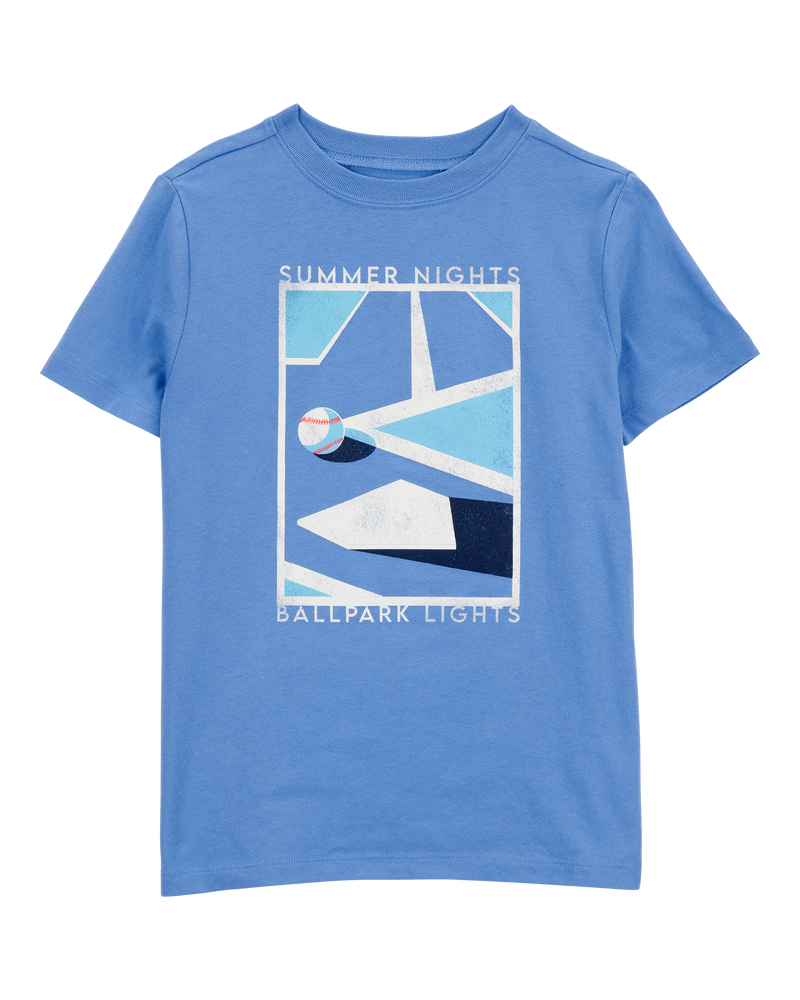 Kid Baseball Short-Sleeve Graphic Tee - Blue, image 1 of 3 slides