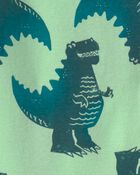 Tout-petit gar&ccedil;on - Pyjama ajust&eacute; 4 pi&egrave;ces en 100 % coton &agrave; motif dinosaure &laquo;Yawn!&raquo; &ndash; Vert/Cr&egrave;me, image 3 sur 4 diapositives