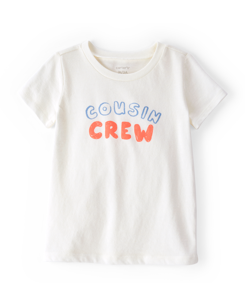 Toddler Girl Cousin Crew Short-Sleeve Graphic Tee -White, image 1 of 3 slides